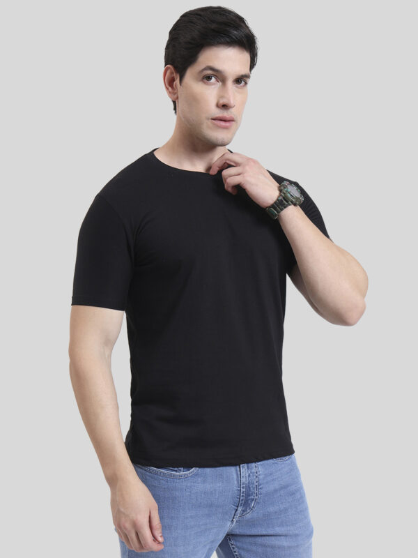 Midnight Black | Round Neck T-shirt | Regular Fit | Pure Cotton